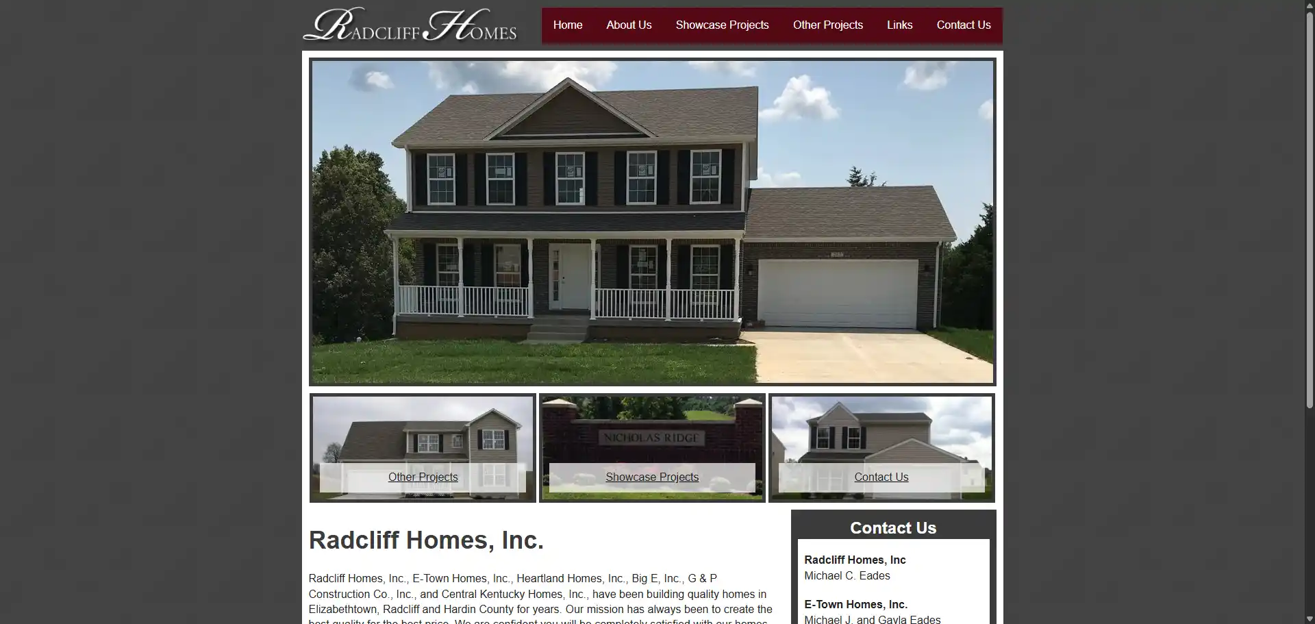 Standard Site Example - Radcliff Homes